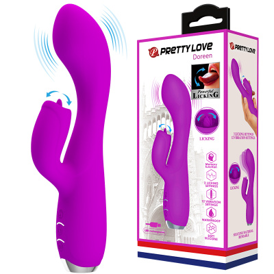 Вибростимулятор с клиторальным отростком с язычком Pretty Love Doreen (BI-014754) Вибростимулятор с клиторальным отростком с язычком Pretty Love Doreen (BI-014754)
