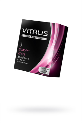Презервативы Vitalis, premium, ультратонкие, 18 см, 5,3 см, 3 шт. (0T-00010007)