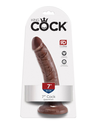 Фаллоимитатор на присоске King Cock 7 Cock - Brown коричневый (5502-29 PD)