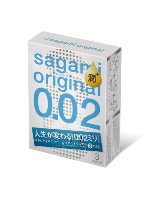 Презервативы SAGAMI Original 002 полиуретановые EXTRA LUB 3шт. (143256)