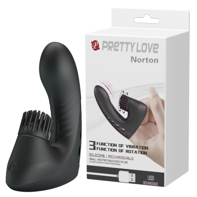 Вибронасадка на палец PrettyLove Norton с клиторальной щеточкой (BI-014661)