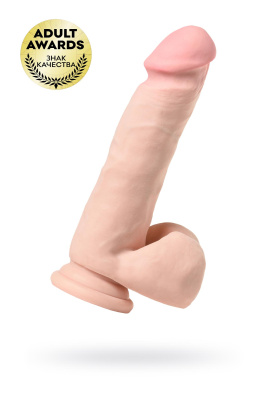 Вибратор с пультом ДУ TOYFA RealStick Elite Vibro, TPR, телесный, 10 режимов вибрации, 21 см (0T-000