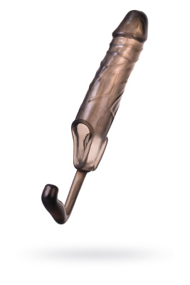 Насадка ToyFa XLover, для увеличения размера с дополнительной стимуляцией, TPE, черная, 15 см (0T-00