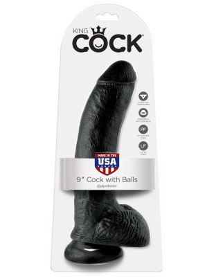 Фаллоимитатор на присоске черный King Cock 9 Cock with Balls (5508-23 PD)