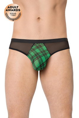 Трусы мужские с клетчатой вставкой SoftLine Collection, черный, M/L (0T-00015003)